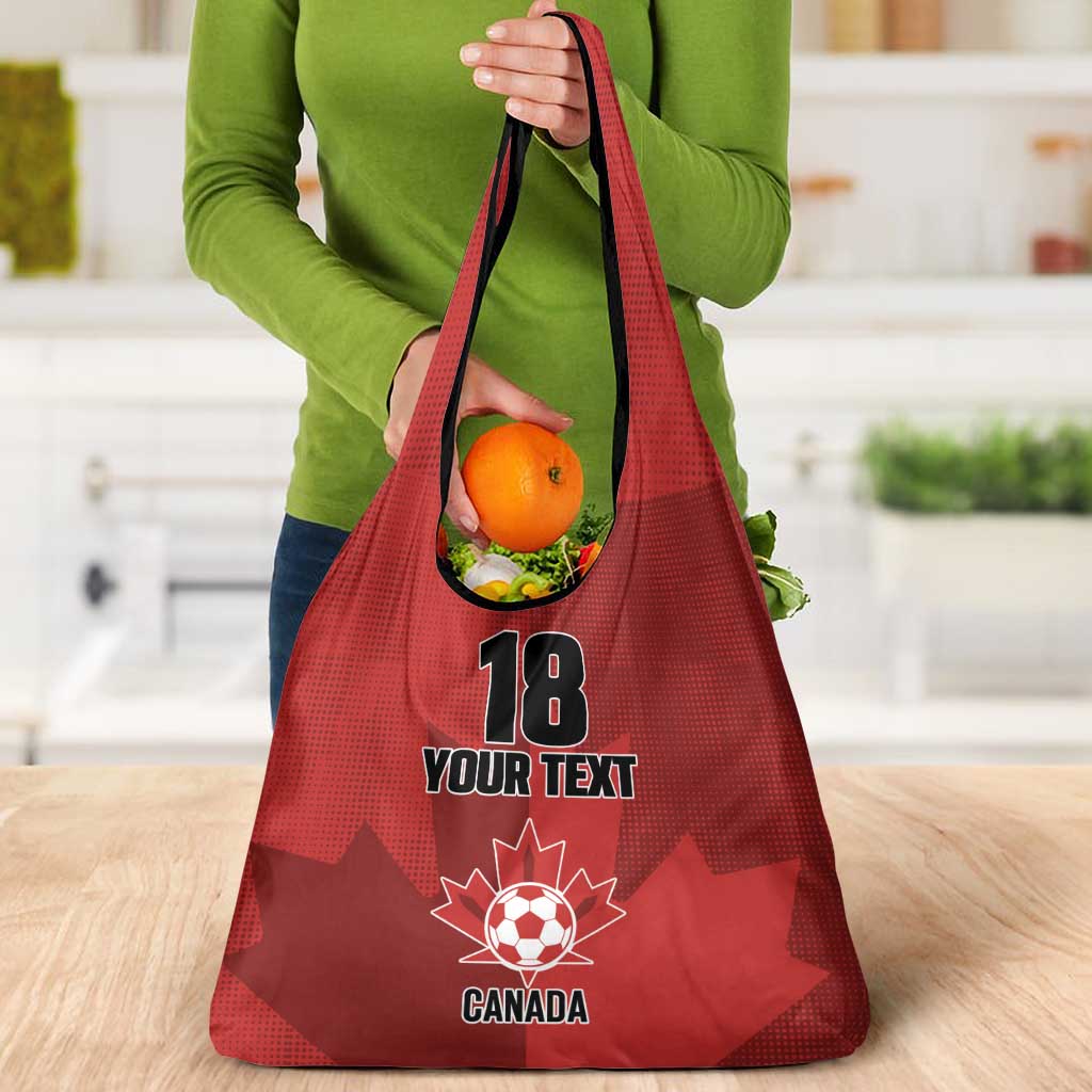 Canada Soccer Maple Leaf Custom Grocery Bag Sporty Style - Wonder Print Shop
