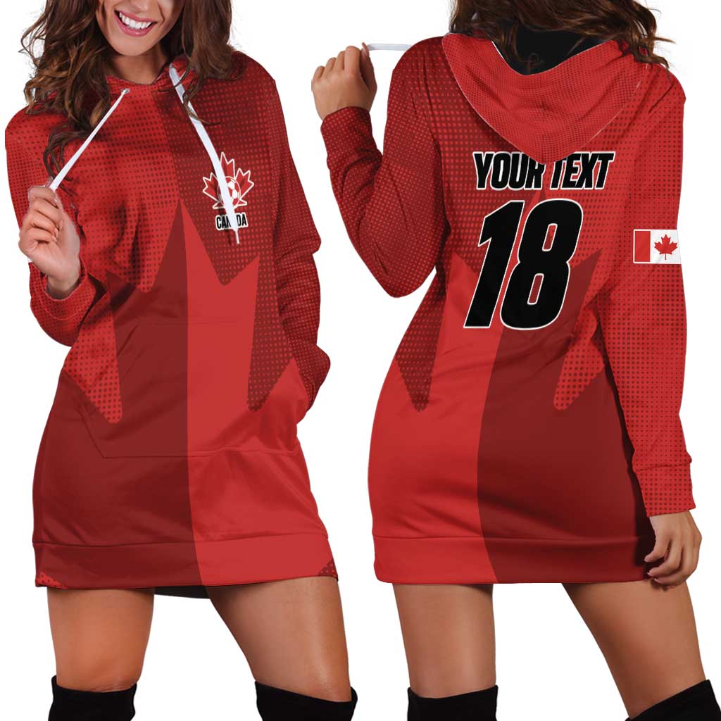 Canada Soccer Maple Leaf Custom Hoodie Dress Sporty Style - Wonder Print Shop