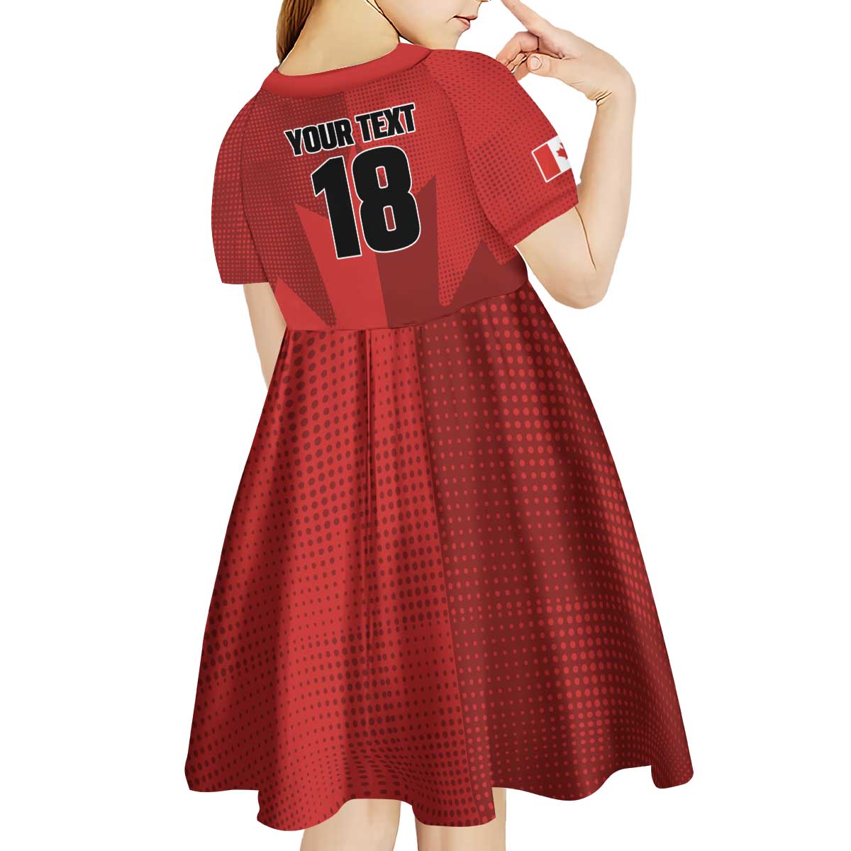 Canada Soccer Maple Leaf Custom Kid Short Sleeve Dress Sporty Style - Wonder Print Shop