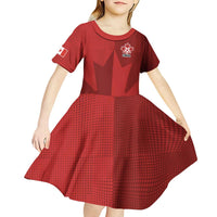 Canada Soccer Maple Leaf Custom Kid Short Sleeve Dress Sporty Style - Wonder Print Shop