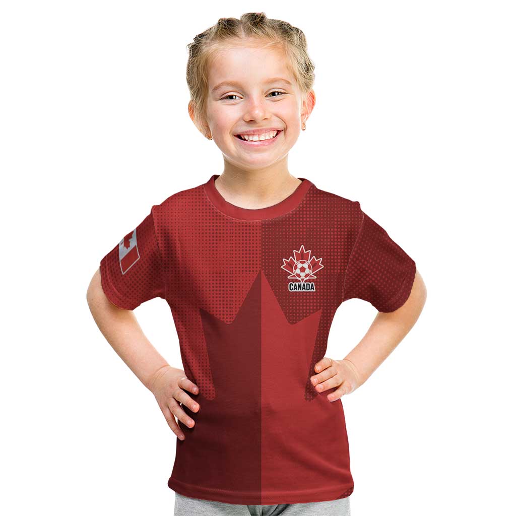 Canada Soccer Maple Leaf Custom Kid T Shirt Sporty Style - Wonder Print Shop