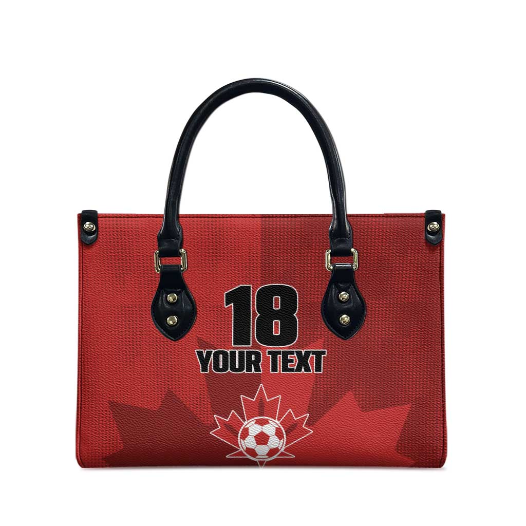 Canada Soccer Maple Leaf Custom Leather Bag Sporty Style - Wonder Print Shop