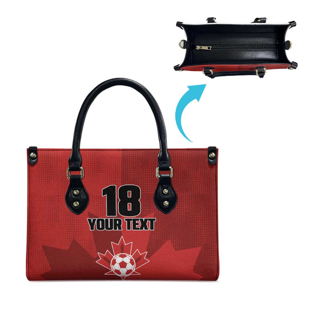 Canada Soccer Maple Leaf Custom Leather Bag Sporty Style - Wonder Print Shop