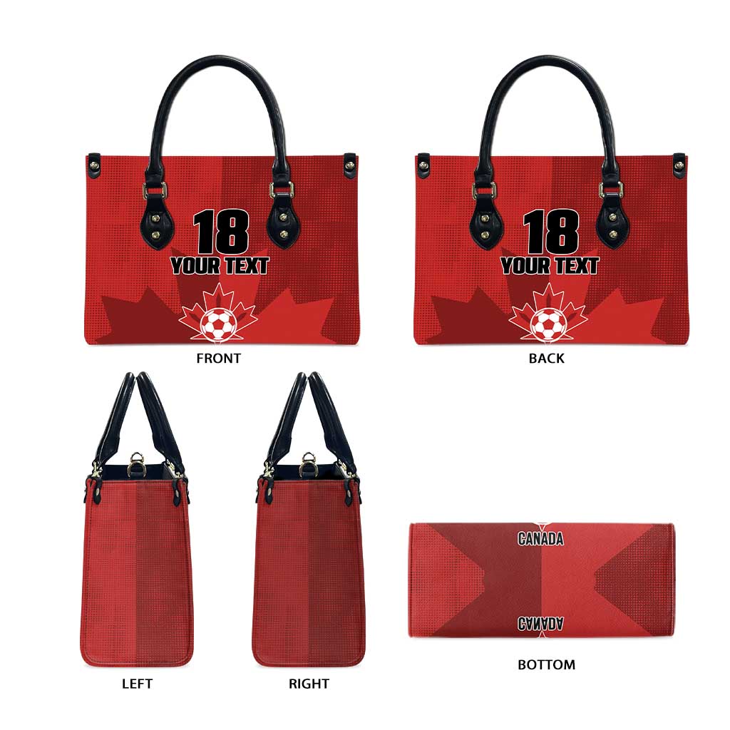 Canada Soccer Maple Leaf Custom Leather Bag Sporty Style - Wonder Print Shop