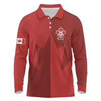 Canada Soccer Maple Leaf Custom Long Sleeve Polo Shirt Sporty Style - Wonder Print Shop