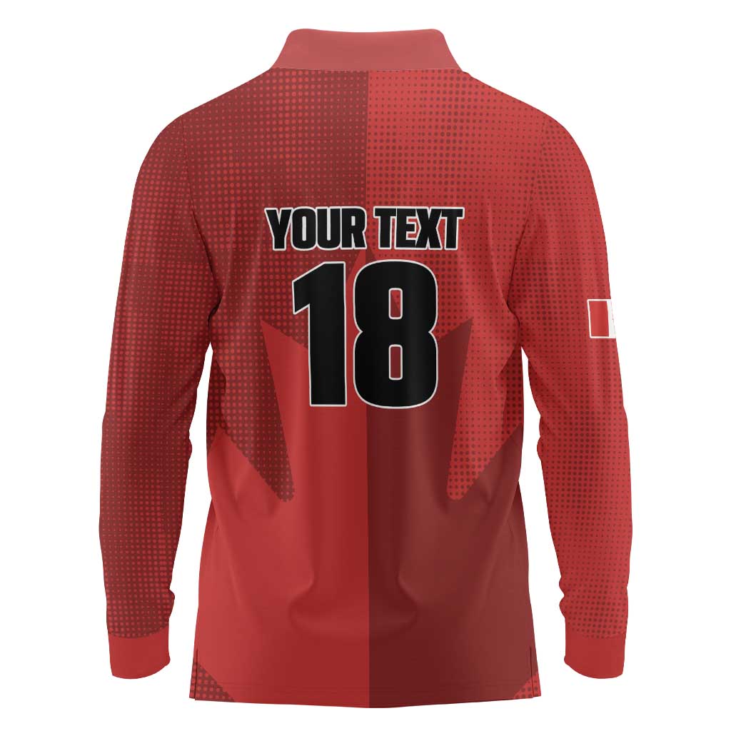 Canada Soccer Maple Leaf Custom Long Sleeve Polo Shirt Sporty Style - Wonder Print Shop