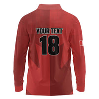 Canada Soccer Maple Leaf Custom Long Sleeve Polo Shirt Sporty Style - Wonder Print Shop