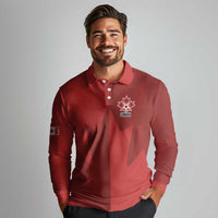 Canada Soccer Maple Leaf Custom Long Sleeve Polo Shirt Sporty Style - Wonder Print Shop