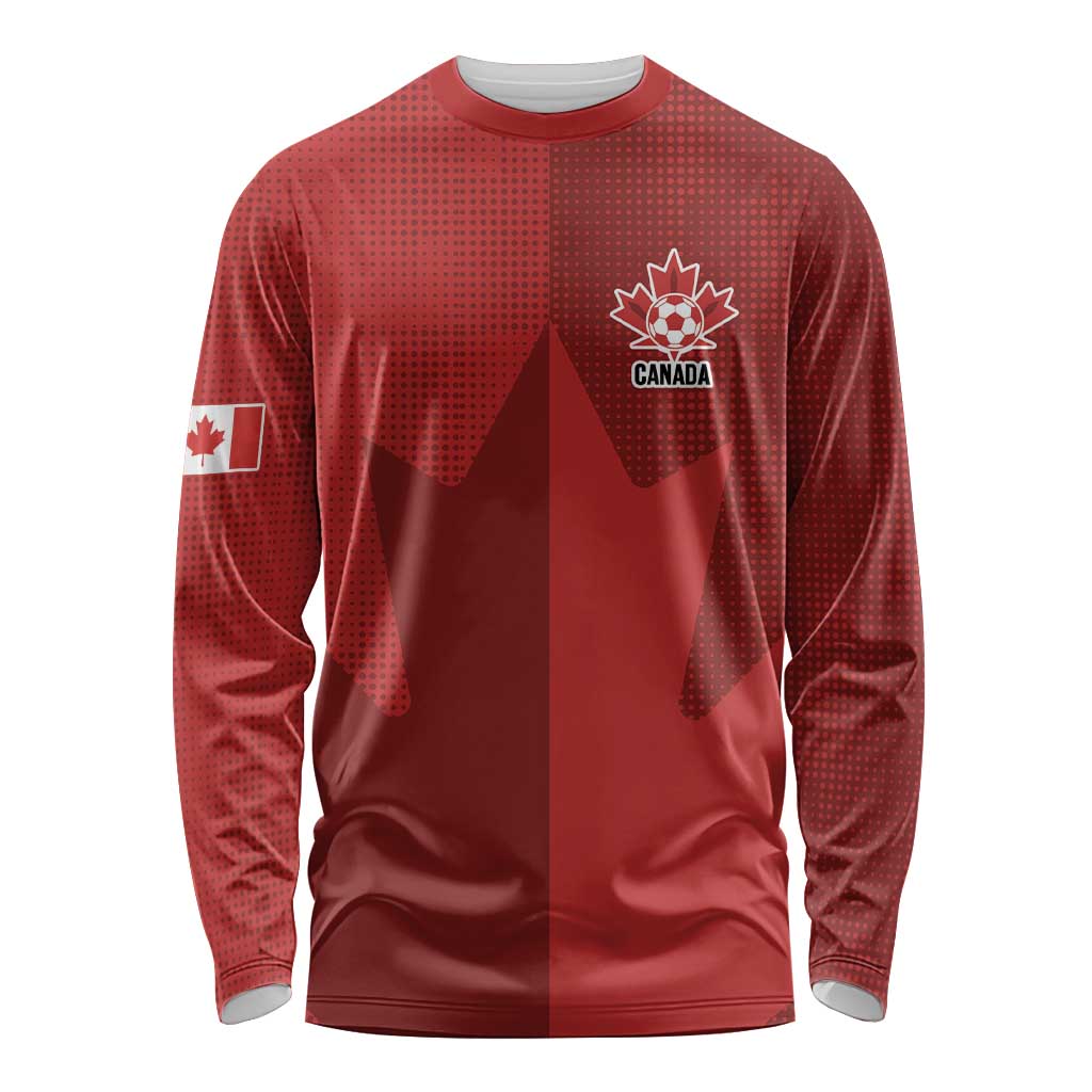 Canada Soccer Maple Leaf Custom Long Sleeve Shirt Sporty Style - Wonder Print Shop