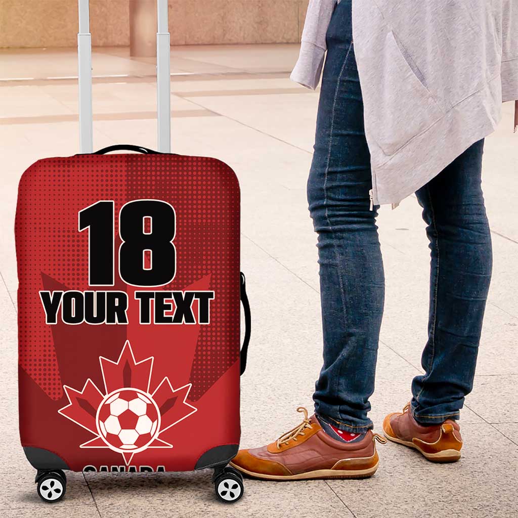 Canada Soccer Maple Leaf Custom Luggage Cover Sporty Style - Wonder Print Shop