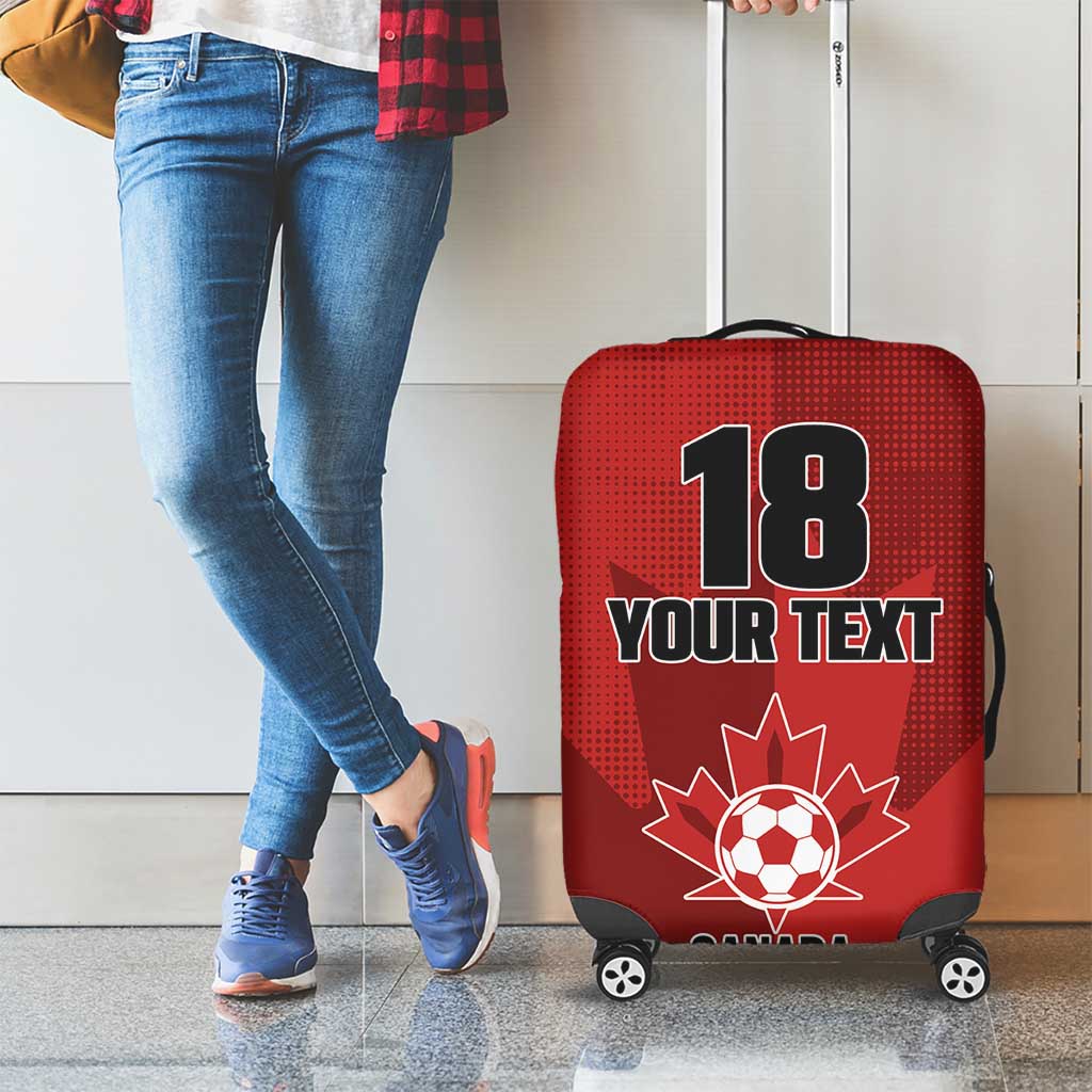 Canada Soccer Maple Leaf Custom Luggage Cover Sporty Style - Wonder Print Shop