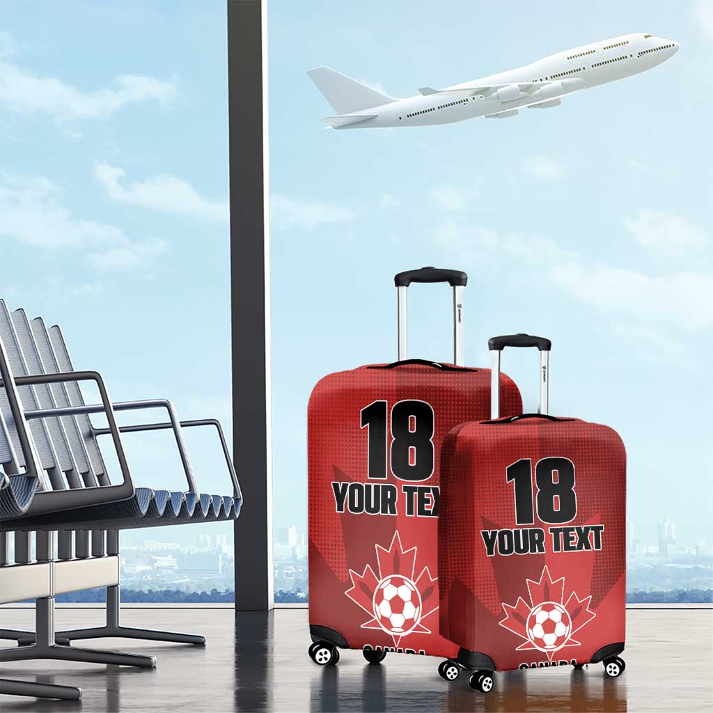 Canada Soccer Maple Leaf Custom Luggage Cover Sporty Style - Wonder Print Shop
