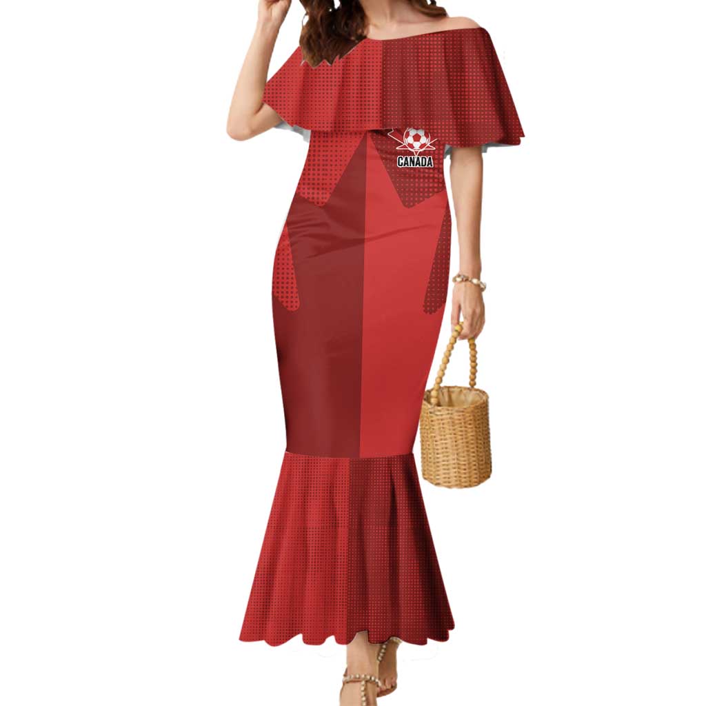 Canada Soccer Maple Leaf Custom Mermaid Dress Sporty Style - Wonder Print Shop