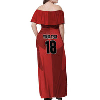 Canada Soccer Maple Leaf Custom Off Shoulder Maxi Dress Sporty Style - Wonder Print Shop