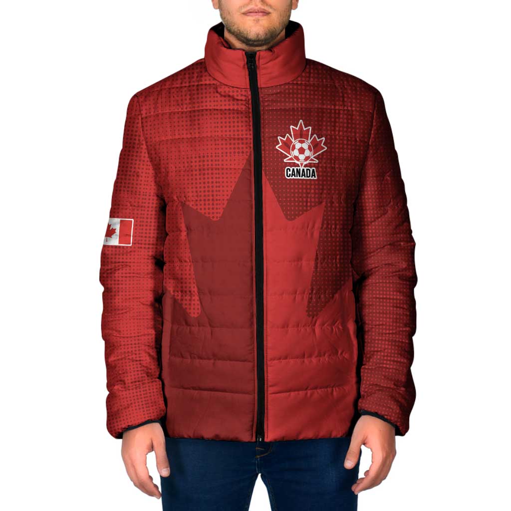 Canada Soccer Maple Leaf Custom Padded Jacket Sporty Style - Wonder Print Shop