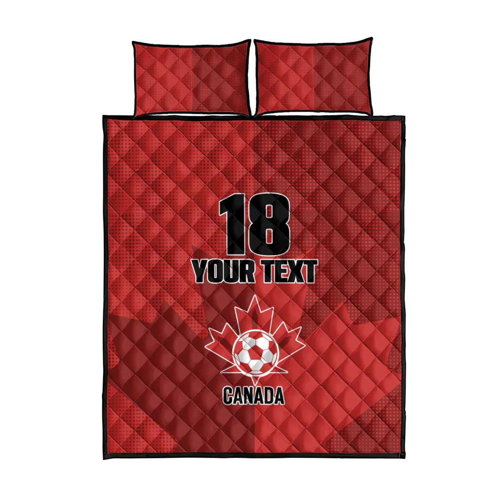 Canada Soccer Maple Leaf Custom Quilt Bed Set Sporty Style - Wonder Print Shop