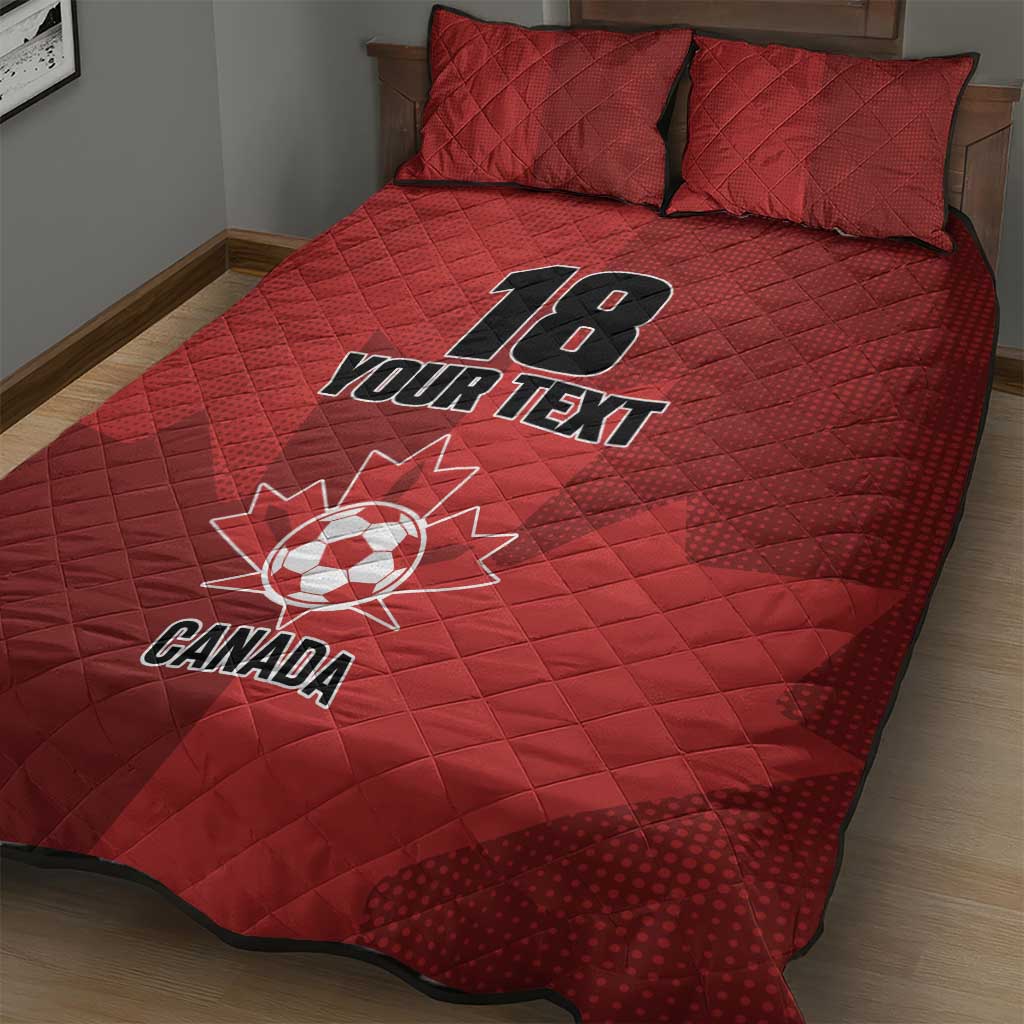 Canada Soccer Maple Leaf Custom Quilt Bed Set Sporty Style - Wonder Print Shop