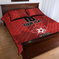 Canada Soccer Maple Leaf Custom Quilt Bed Set Sporty Style - Wonder Print Shop