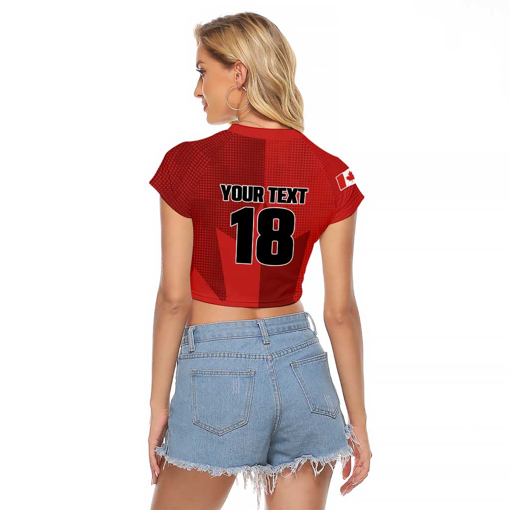 Canada Soccer Maple Leaf Custom Raglan Cropped T Shirt Sporty Style - Wonder Print Shop