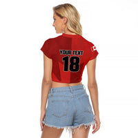 Canada Soccer Maple Leaf Custom Raglan Cropped T Shirt Sporty Style - Wonder Print Shop