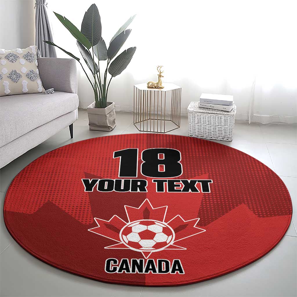Canada Soccer Maple Leaf Custom Round Carpet Sporty Style - Wonder Print Shop