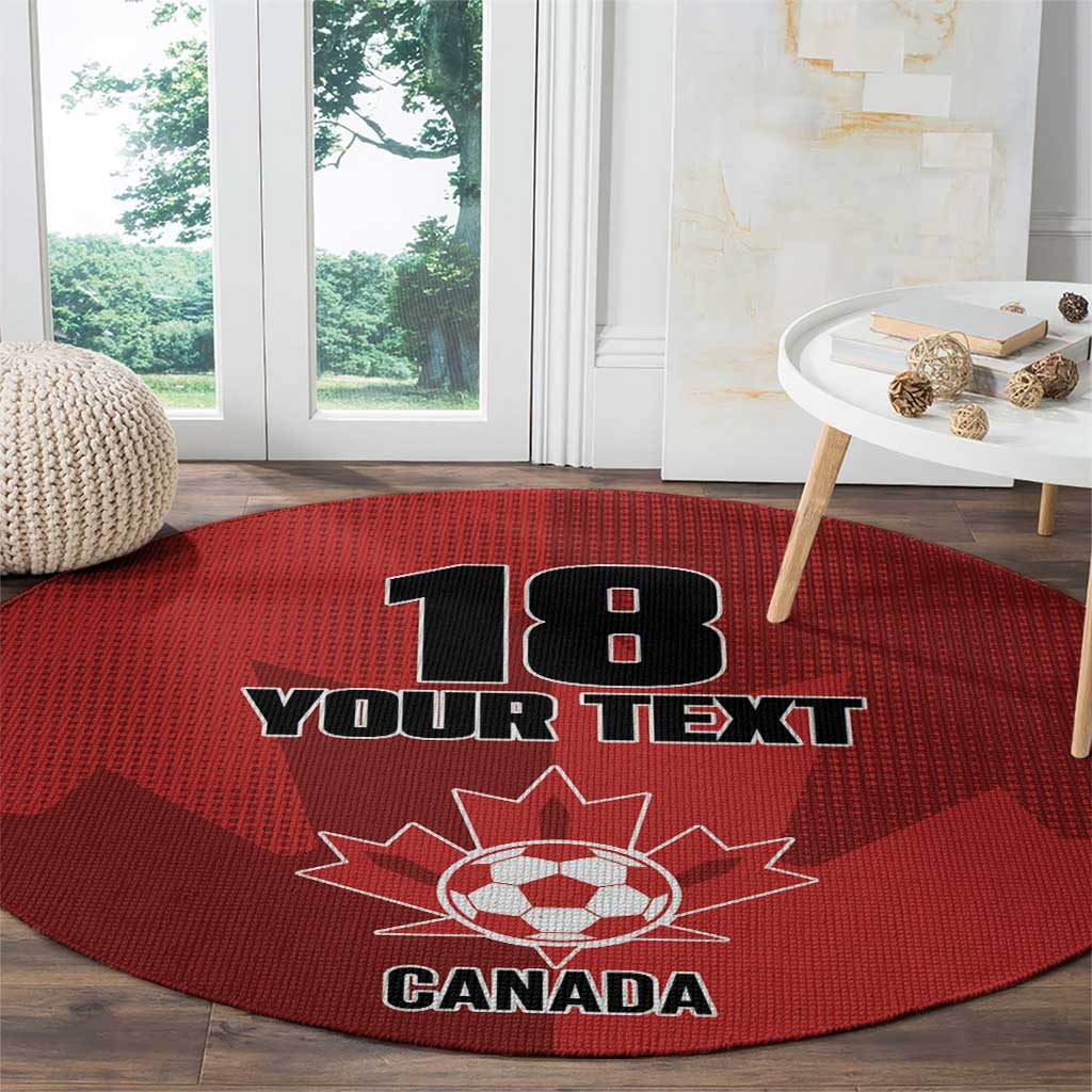 Canada Soccer Maple Leaf Custom Round Carpet Sporty Style - Wonder Print Shop