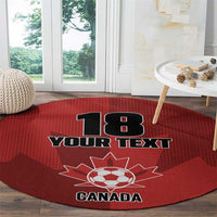 Canada Soccer Maple Leaf Custom Round Carpet Sporty Style - Wonder Print Shop