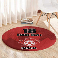 Canada Soccer Maple Leaf Custom Round Carpet Sporty Style - Wonder Print Shop