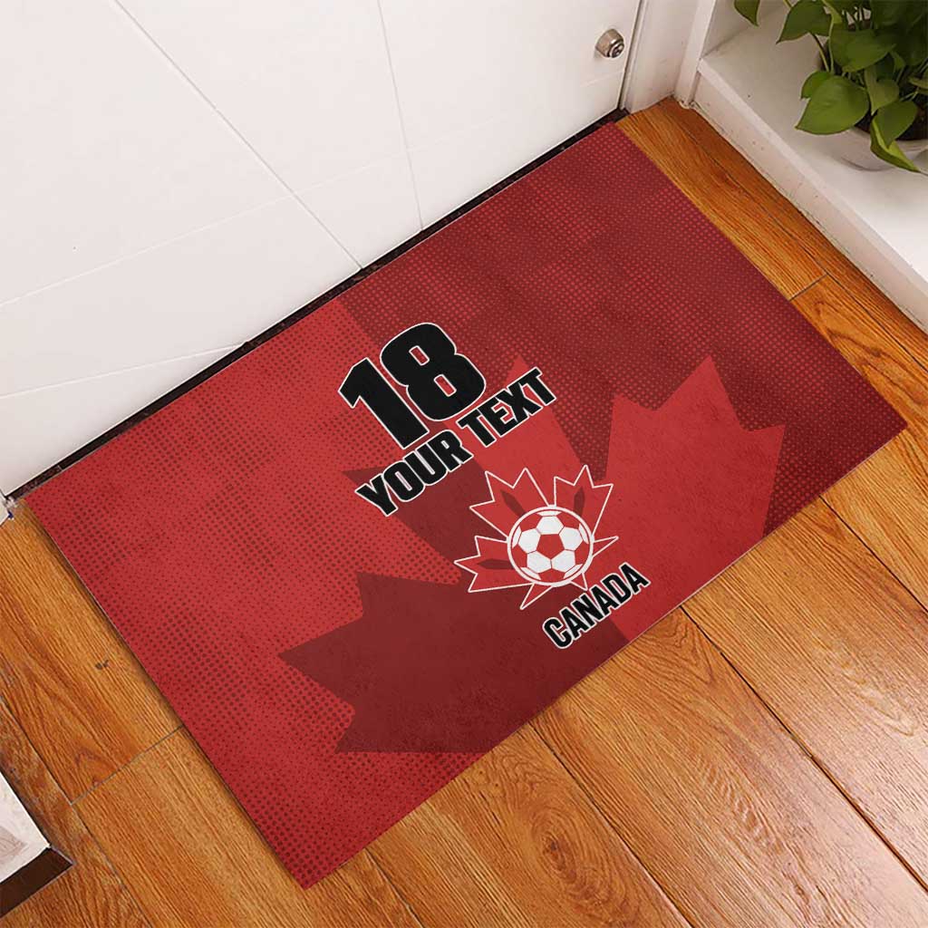 Canada Soccer Maple Leaf Custom Rubber Doormat Sporty Style - Wonder Print Shop