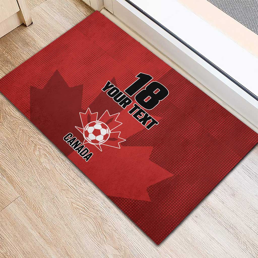 Canada Soccer Maple Leaf Custom Rubber Doormat Sporty Style - Wonder Print Shop