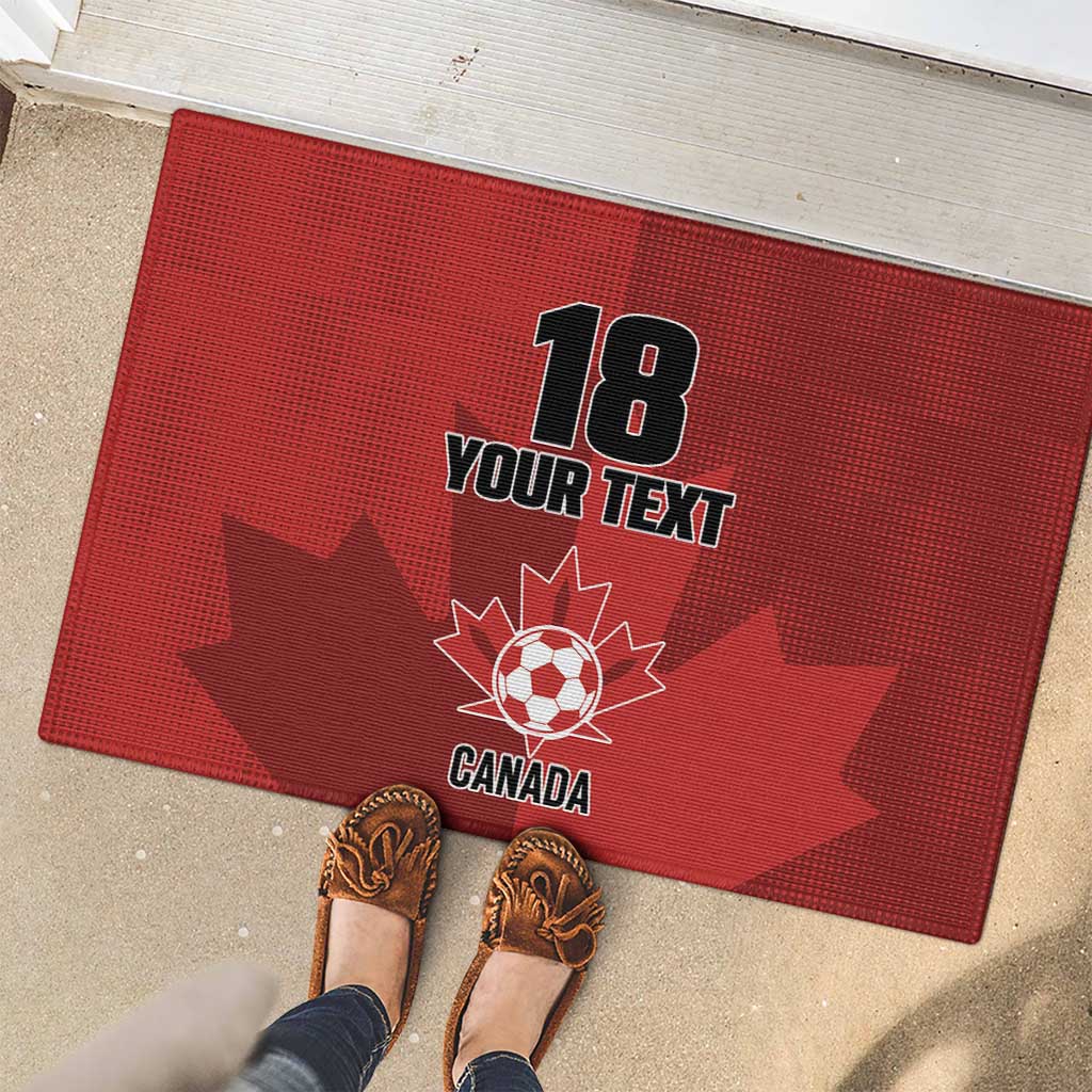 Canada Soccer Maple Leaf Custom Rubber Doormat Sporty Style - Wonder Print Shop