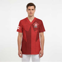 Canada Soccer Maple Leaf Custom Scrub Top Sporty Style - Wonder Print Shop