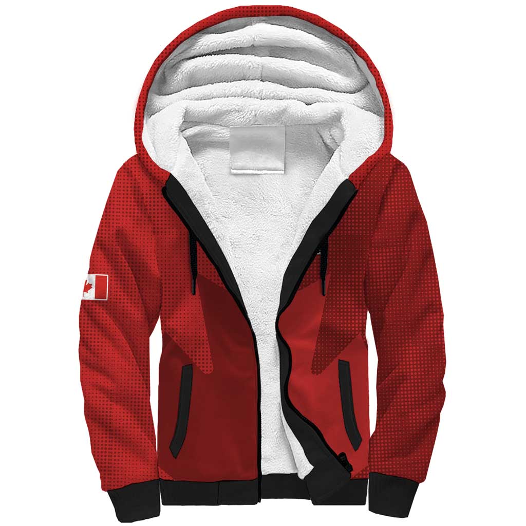 Canada Soccer Maple Leaf Custom Sherpa Hoodie Sporty Style - Wonder Print Shop