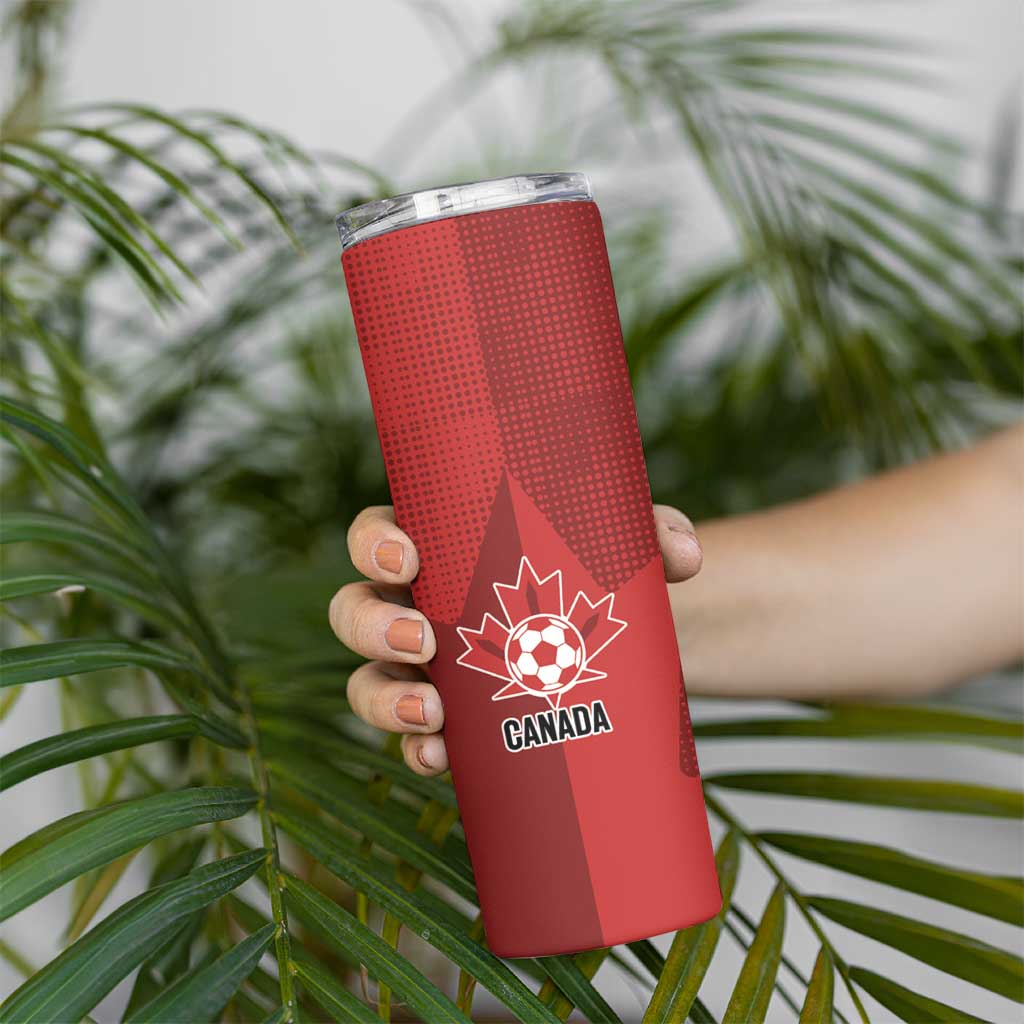 Canada Soccer Maple Leaf Custom Skinny Tumbler Sporty Style - Wonder Print Shop