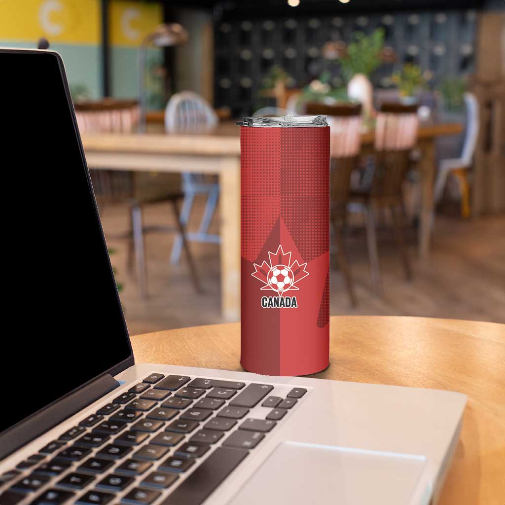 Canada Soccer Maple Leaf Custom Skinny Tumbler Sporty Style - Wonder Print Shop