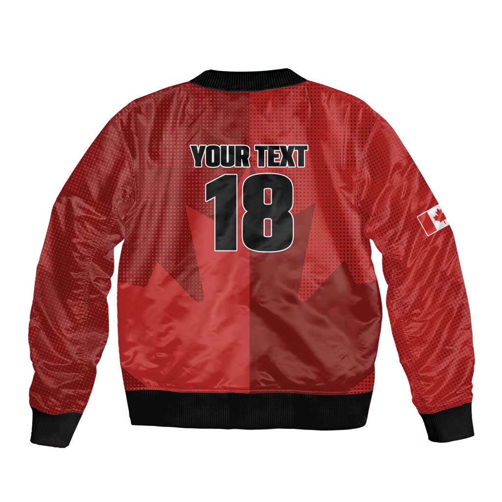 Canada Soccer Maple Leaf Custom Sleeve Zip Bomber Jacket Sporty Style - Wonder Print Shop
