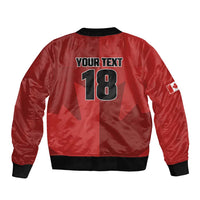 Canada Soccer Maple Leaf Custom Sleeve Zip Bomber Jacket Sporty Style - Wonder Print Shop