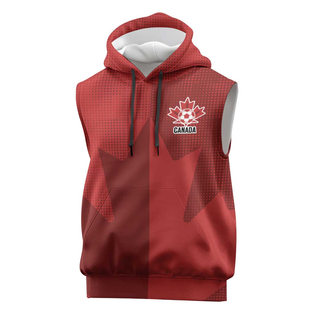 Canada Soccer Maple Leaf Custom Sleeveless Hoodie Sporty Style - Wonder Print Shop