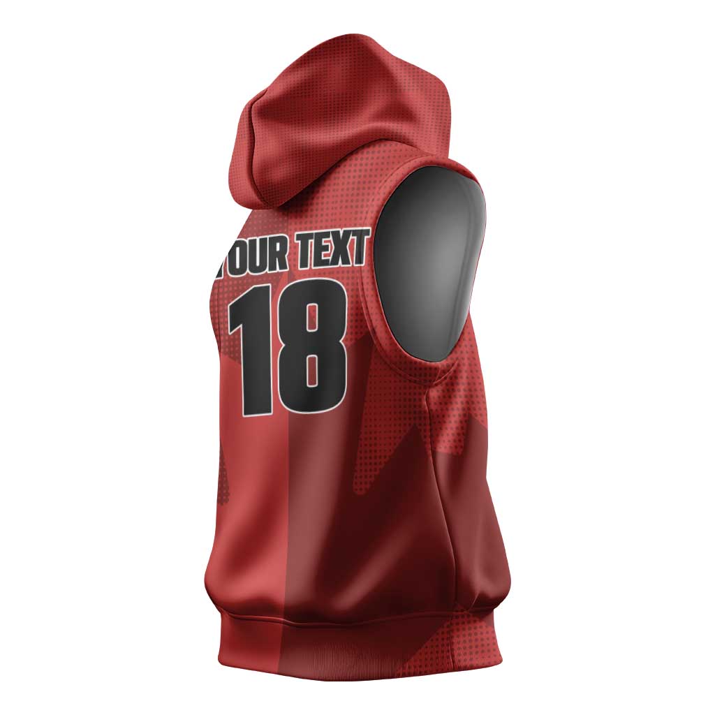 Canada Soccer Maple Leaf Custom Sleeveless Hoodie Sporty Style - Wonder Print Shop