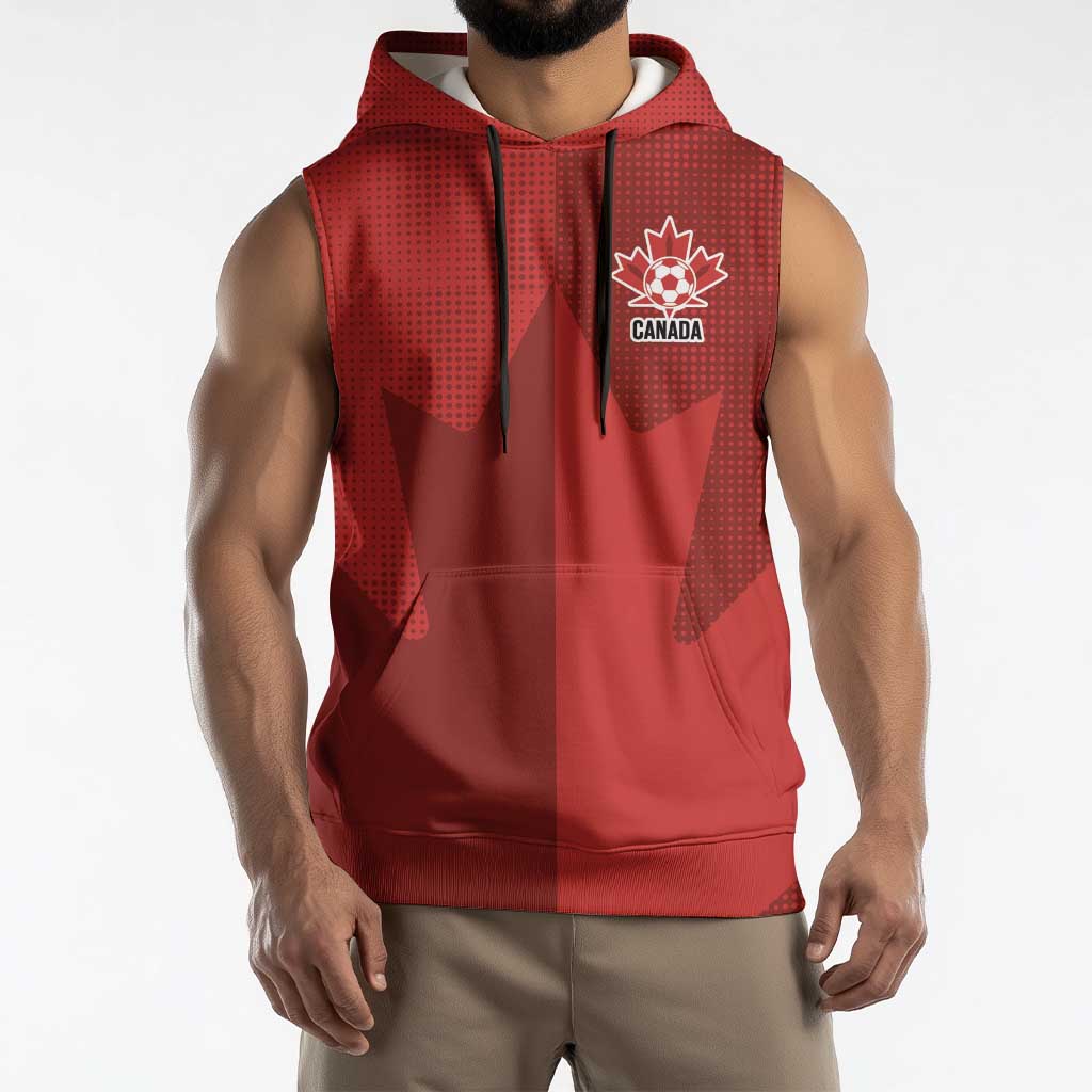 Canada Soccer Maple Leaf Custom Sleeveless Hoodie Sporty Style - Wonder Print Shop