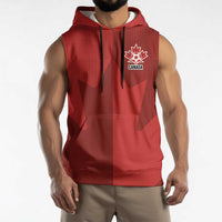 Canada Soccer Maple Leaf Custom Sleeveless Hoodie Sporty Style - Wonder Print Shop