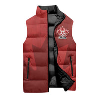 Canada Soccer Maple Leaf Custom Sleeveless Puffer Jacket Sporty Style - Wonder Print Shop