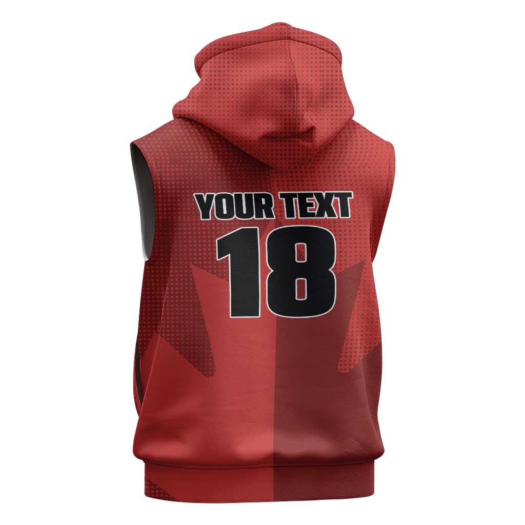 Canada Soccer Maple Leaf Custom Sleeveless Zip Hoodie Sporty Style - Wonder Print Shop