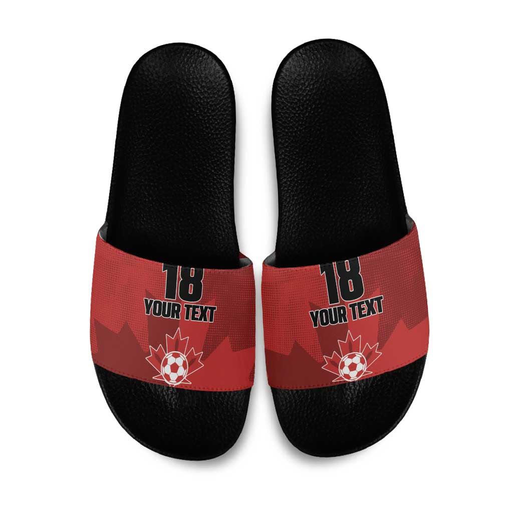 Canada Soccer Maple Leaf Custom Slide Sandals Sporty Style - Wonder Print Shop