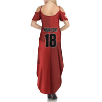 Canada Soccer Maple Leaf Custom Summer Maxi Dress Sporty Style - Wonder Print Shop
