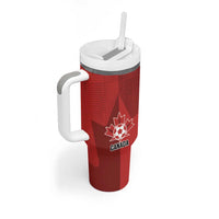 Canada Soccer Maple Leaf Custom Tumbler With Handle Sporty Style - Wonder Print Shop