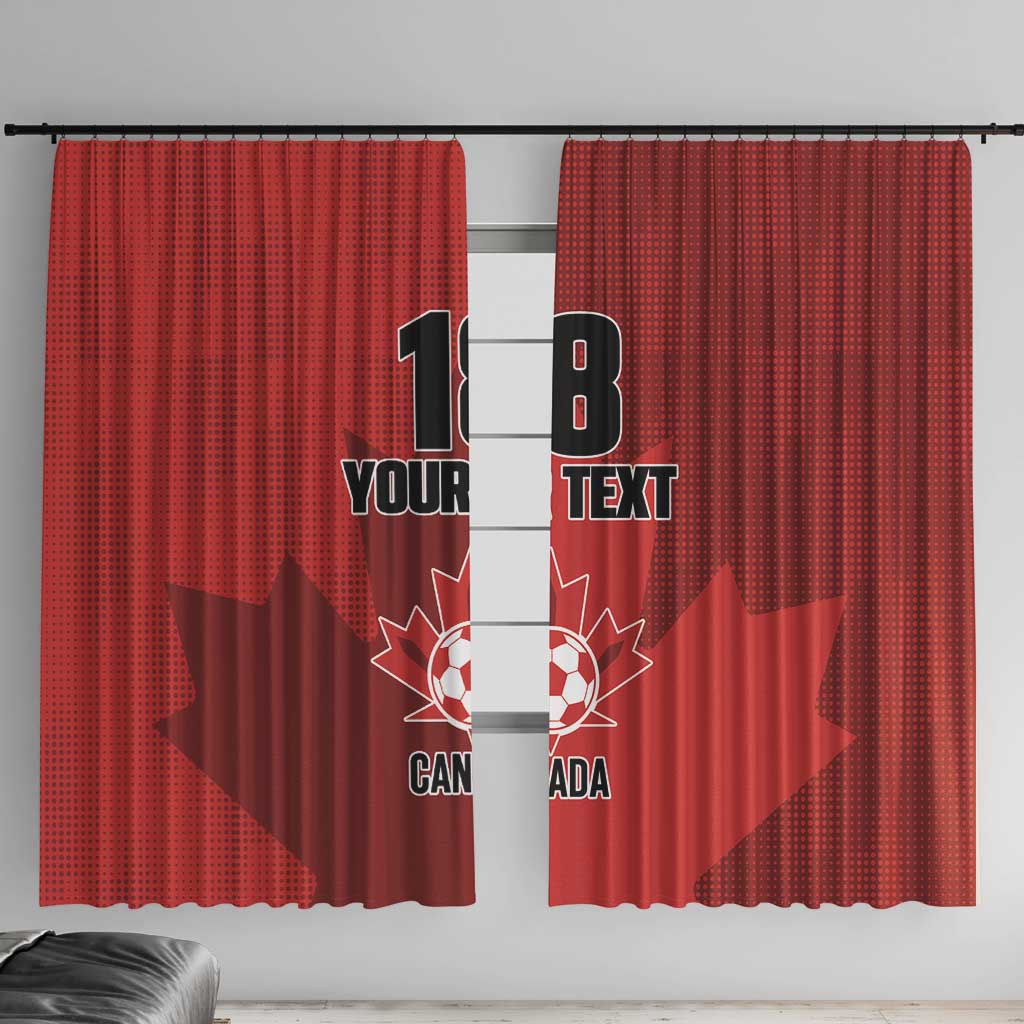 Canada Soccer Maple Leaf Custom Window Curtain Sporty Style - Wonder Print Shop