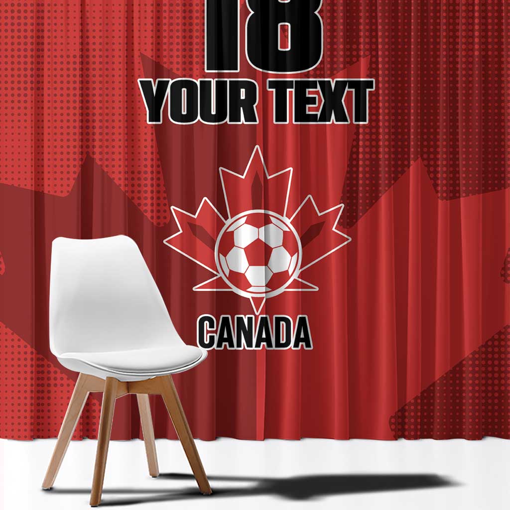 Canada Soccer Maple Leaf Custom Window Curtain Sporty Style - Wonder Print Shop