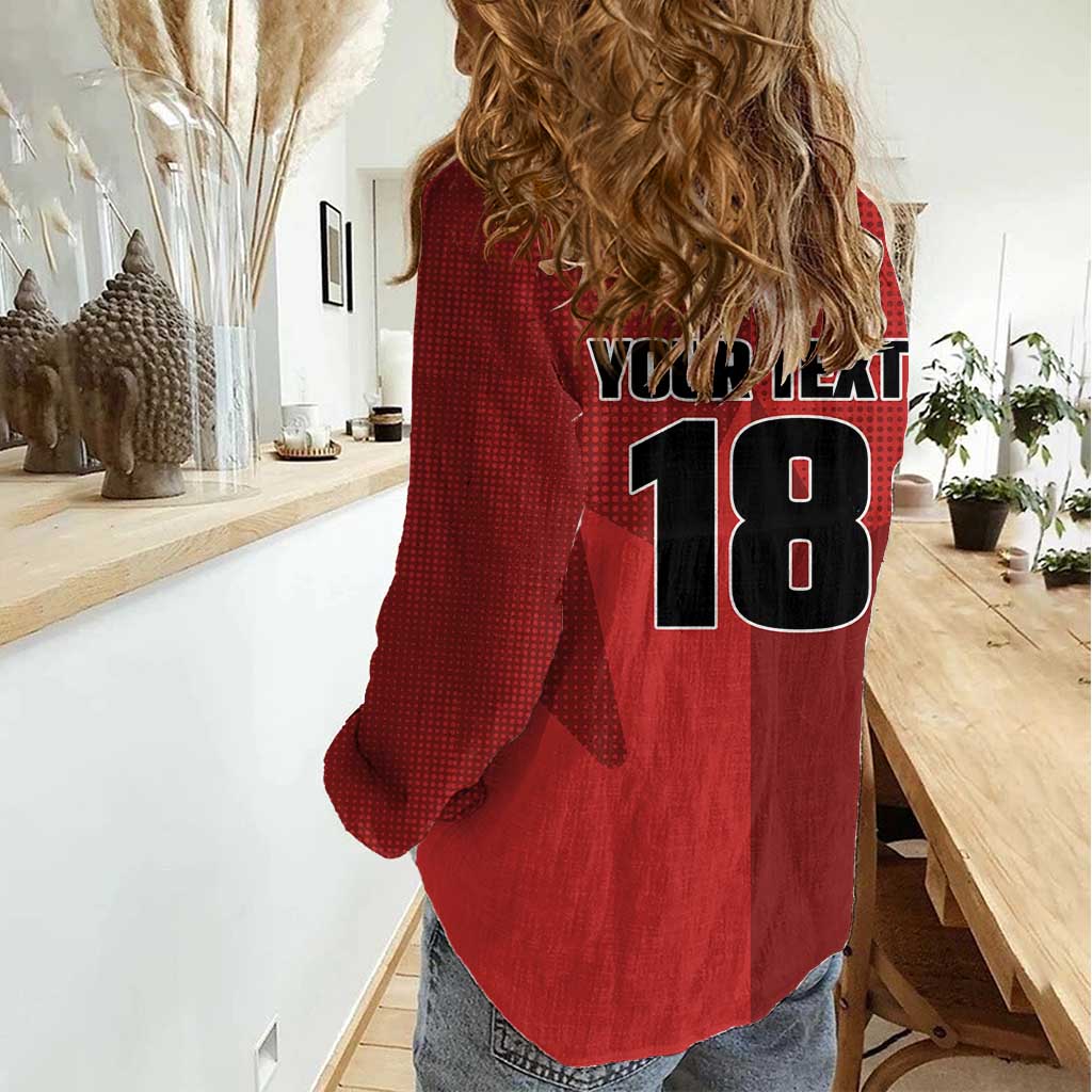 Canada Soccer Maple Leaf Custom Women Casual Shirt Sporty Style - Wonder Print Shop