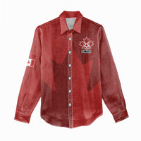 Canada Soccer Maple Leaf Custom Women Casual Shirt Sporty Style - Wonder Print Shop